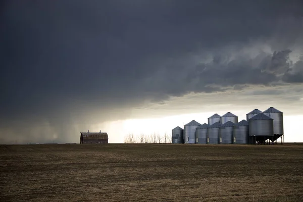 Prairie Storm Clouds Canada Saskatchewan Summer Warnings — Stock Photo, Image