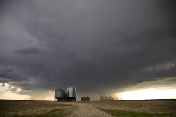 Prairie Storm Clouds Canada Saskatchewan Summer Warnings — Stock Photo, Image