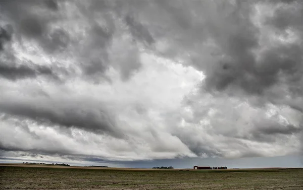 Las Nubes Tormenta Pradera Canadá Saskatchewan Advertencias Verano — Foto de Stock