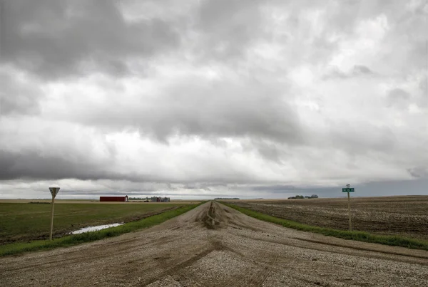 Prairie Storm Clouds Canada Saskatchewan Summer Warnings — Stock Photo, Image
