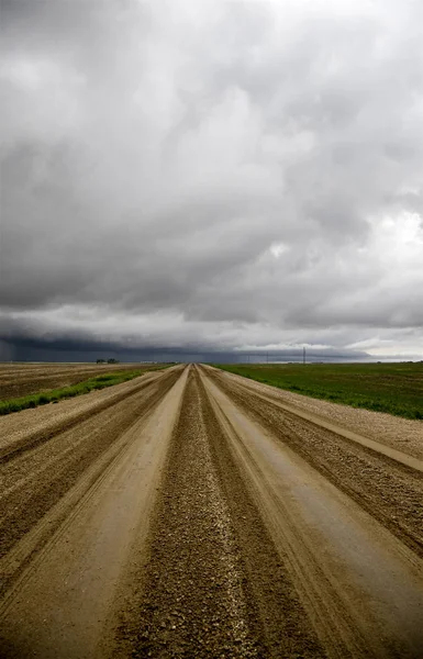 Çayır Fırtına Bulutları Kanada Saskatchewan Yaz Uyarılar — Stok fotoğraf