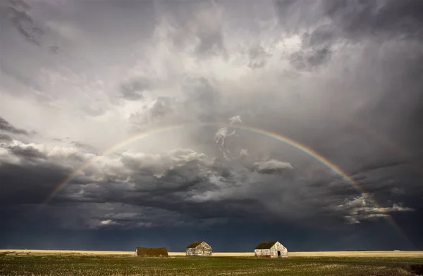 Prairie Storm Wolken Canada Saskatchewan Zomer Waarschuwingen — Stockfoto