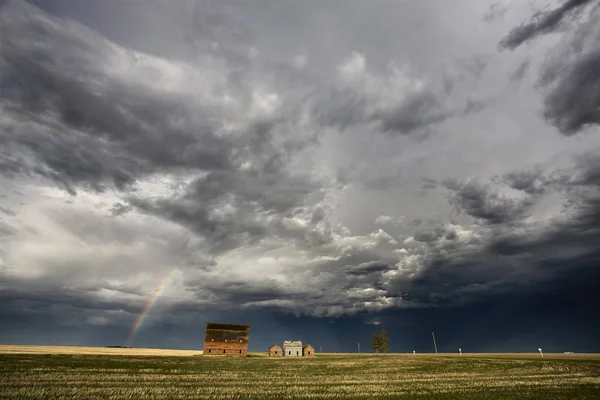 Prairie Storm Nuvole Canada Saskatchewan Avvisi Estivi — Foto Stock