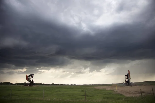Prairie Tempestade Nuvens Canadá Saskatchewan Verão Avisos — Fotografia de Stock