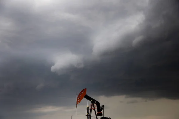 Preirie Storm Clouds Canada Saskatchewan Summer Warnings — стоковое фото