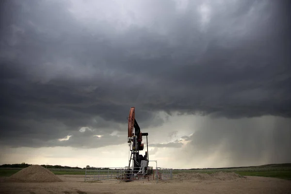 Prairie Chmury Burzowe Kanada Saskatchewan Lato Ostrzeżenia — Zdjęcie stockowe