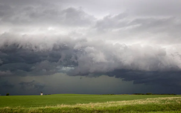 Prairie Chmury Burzowe Kanada Saskatchewan Lato Ostrzeżenia — Zdjęcie stockowe