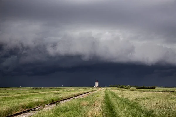 Prérijní Bouřkové Mraky Kanada Saskatchewan Letní Varování — Stock fotografie