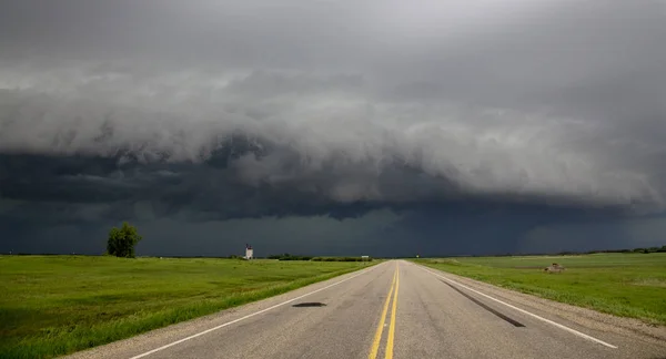 Prairie Storm Moln Kanada Saskatchewan Sommaren Varningar — Stockfoto