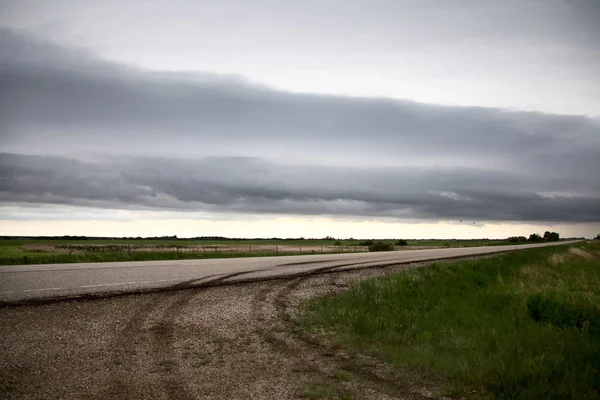 Prairie Storm Clouds Canada Saskatchewan Summer Warnings — Stock Photo, Image