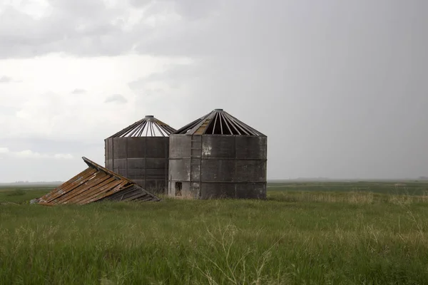 Preirie Storm Clouds Canada Saskatchewan Summer Warnings — стоковое фото