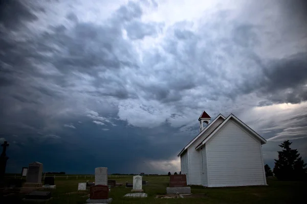 Prairie Storm Moln Kanada Saskatchewan Sommaren Varningar — Stockfoto
