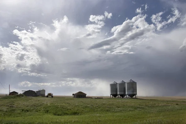 Prairie Грозових Хмар Канади Саскачеван Літніх Попередження — стокове фото