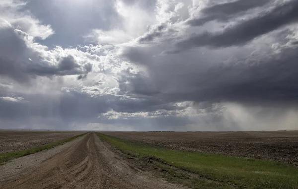 Prairie Storm Moln Kanada Saskatchewan Sommaren Varningar — Stockfoto