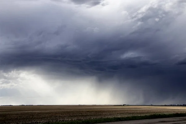 Las Nubes Tormenta Pradera Canadá Saskatchewan Advertencias Verano — Foto de Stock