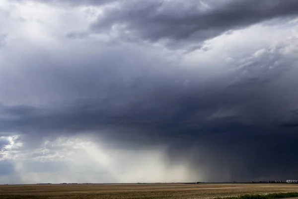 Las Nubes Tormenta Pradera Canadá Saskatchewan Advertencias Verano — Foto de Stock