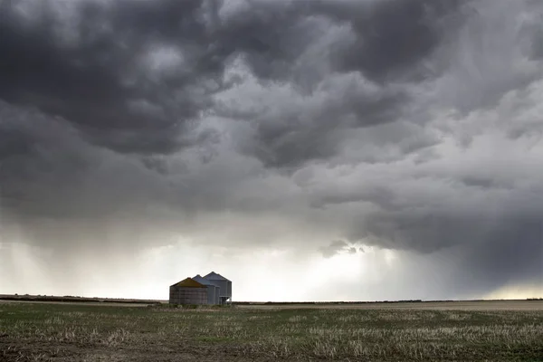 Prairie Tempestade Nuvens Canadá Saskatchewan Verão Avisos — Fotografia de Stock