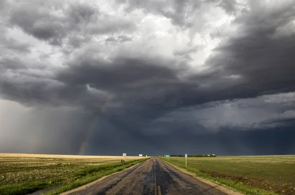 Prairie Storm Moln Kanada Saskatchewan Sommaren Varningar — Stockfoto