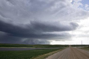 Çayır fırtına bulutları Saskatchewan Kanada kırsal ortamda
