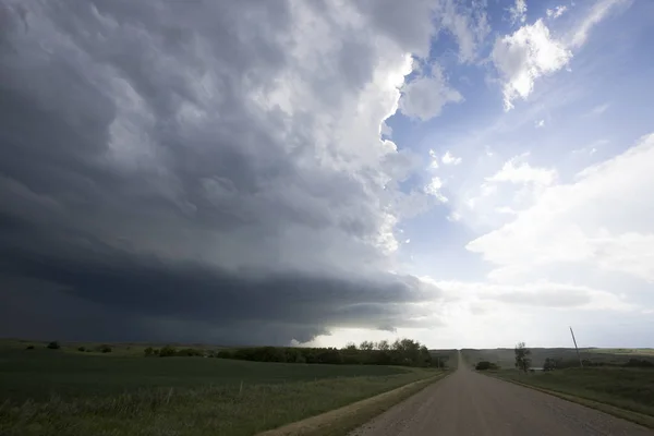Prairie Storm Wolken Saskatchewan Canada Landelijke Omgeving — Stockfoto