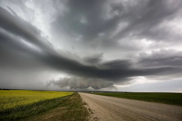 Prairie Storm Wolken Saskatchewan Canada Landelijke Omgeving — Stockfoto