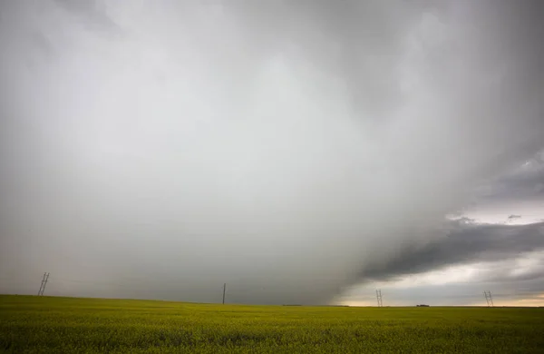 Çayır Fırtına Bulutları Saskatchewan Kanada Kırsal Ortamda — Stok fotoğraf