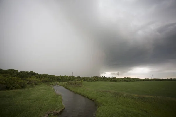 Prairie Storm Wolken Saskatchewan Canada Landelijke Omgeving — Stockfoto