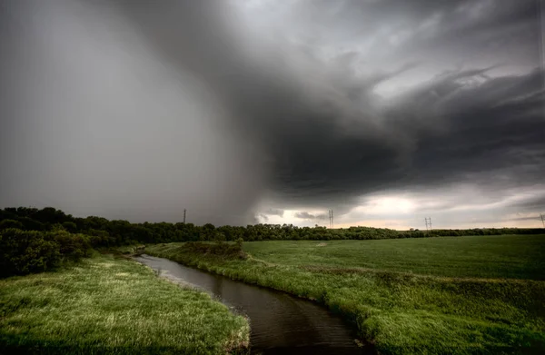 Prärie Gewitterwolken Saskatchewan Kanada Ländliche Umgebung — Stockfoto