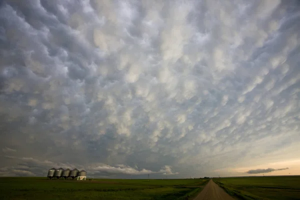 Nuvole Tempesta Prateria Saskatchewan Canada Mammatus — Foto Stock