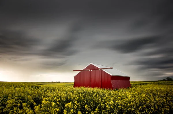 Prairie Storm Clouds Saskatchewan Canada Rural Setting — Stock Photo, Image