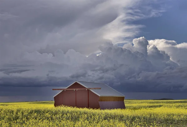 Pradera Tormenta Nubes Saskatchewan Canadá Entorno Rural —  Fotos de Stock