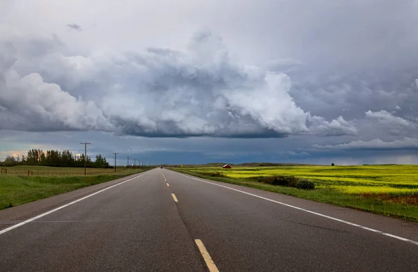 Nuages Tempête Des Prairies Saskatchewan Canada Milieu Rural — Photo