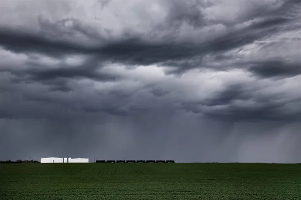 Prairie Storm Clouds Saskatchewan Canada Rural Setting — Stock Photo, Image