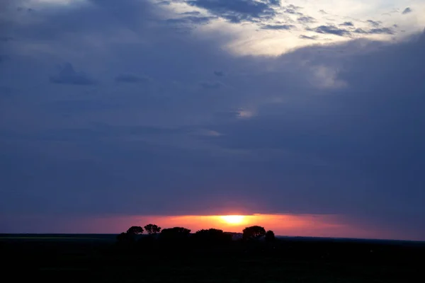 Pradera Tormenta Nubes Saskatchewan Canadá Entorno Rural — Foto de Stock