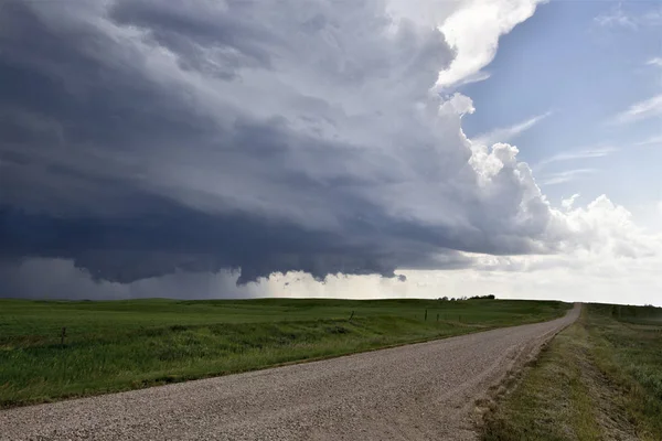 Prairie Storm Clouds Saskatchewan Canada Rural Setting — Stock Photo, Image