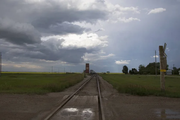 Prairie Storm Clouds Saskatchewan Canada Rural Setting — Stock Photo, Image