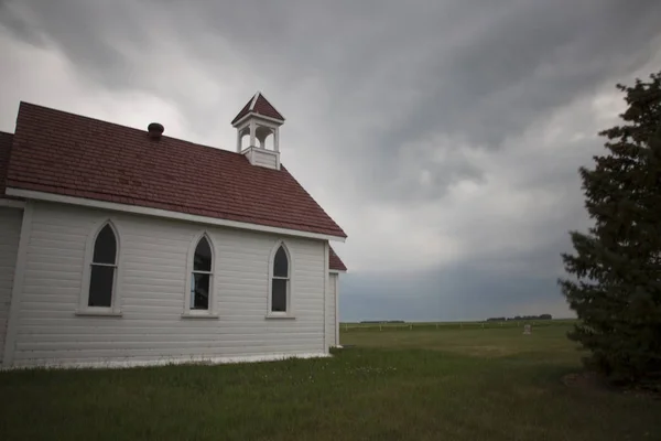 Chmury Burzowe Prairie Wiejskim Otoczeniu Saskatchewan Kanada — Zdjęcie stockowe