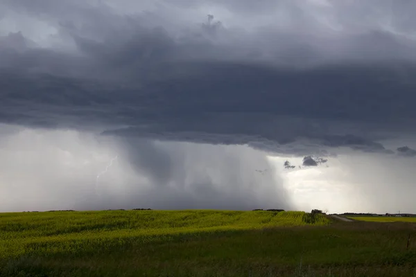 Awan Badai Padang Pasir Saskatchewan Canada Pengaturan Pedesaan — Stok Foto