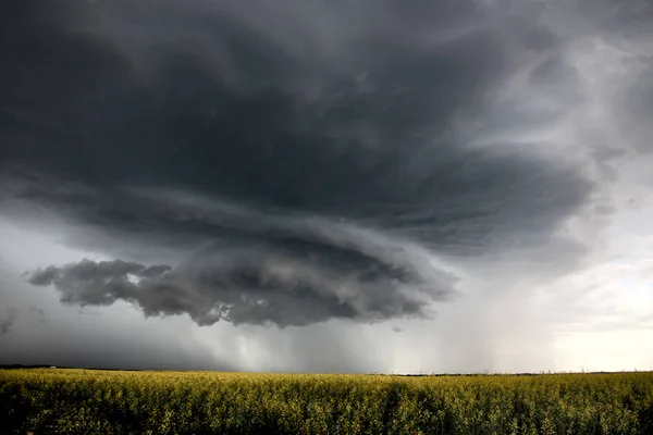 Pradera Tormenta Nubes Saskatchewan Canadá Entorno Rural Fotos De Stock