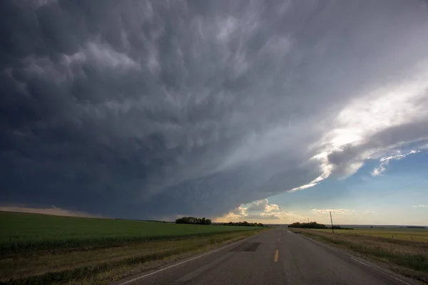 Prairie Storm Wolken Saskatchewan Canada Zomer Gevaar — Stockfoto