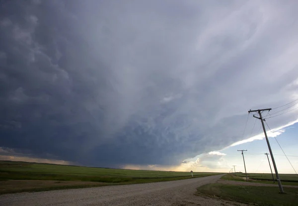 Preirie Storm Clouds Saskatchewan Canada Summer Danger — стоковое фото