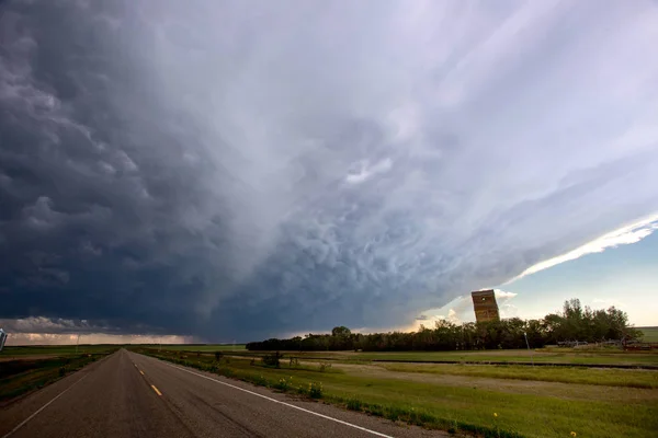 Preirie Storm Clouds Saskatchewan Canada Summer Danger — стоковое фото