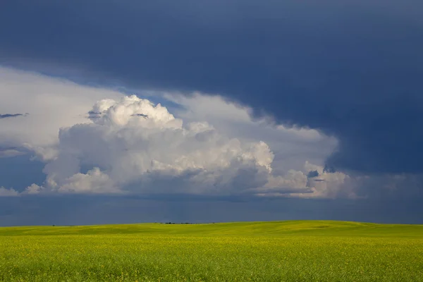 Las Nubes Tormenta Pradera Saskatchewan Canadá Summer Danger — Foto de Stock