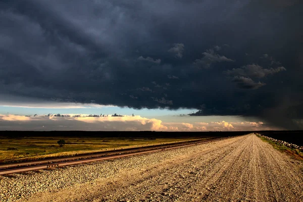 Prairie Storm Clouds Saskatchewan Canada Summer Danger — Stock Photo, Image