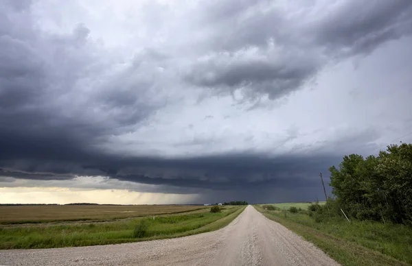 Prairie Storm Moln Kanada Sommar Fara Landsbygd — Stockfoto