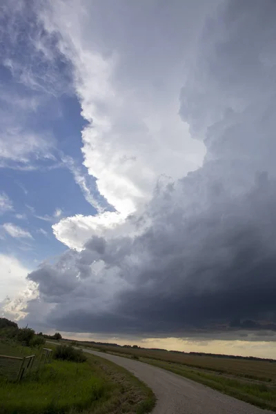 Prairie Storm Σύννεφα Καναδάς Καλοκαιρινός Κίνδυνος Αγροτική — Φωτογραφία Αρχείου