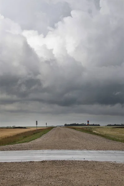 Prairie Storm Clouds Canada Summer Danger Rural — Stock Photo, Image
