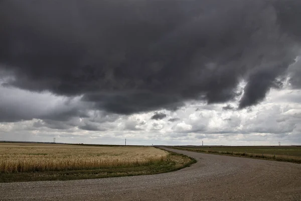 Prairie Storm Nubes Canadá Peligro Verano Rural —  Fotos de Stock