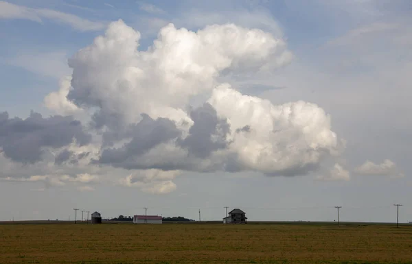Прерийские Грозовые Облака Канада Летняя Опасность Сельской Местности — стоковое фото