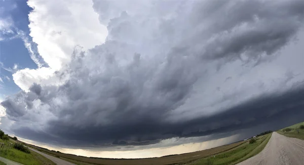 Prärie Sturm Wolken Kanada Sommer Gefahr Ländlich — Stockfoto